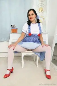 Image 5 of, Only-Opaques Bonnie in a Dorothy costume with white pantyhose