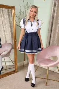 Only Tease Bethany M in a sailor outfit and knee high socks 