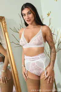 Art-Lingerie Roxy Mendez in her white bra and panties 