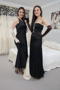 OnlySilkAndSatin Petra V and Zuzanah in evening gowns 