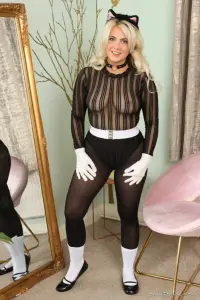 Only Tease Imogen B as a cute kitty in black pantyhose 